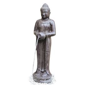 Stehende Buddha Figur mit Gef aus Steinguss als...