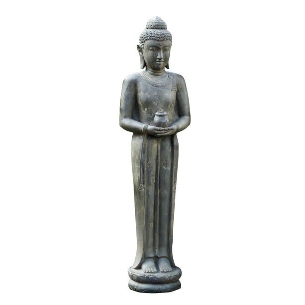 Anmutig stehende Buddha Skulptur mit Gef in den Hnden - Buana