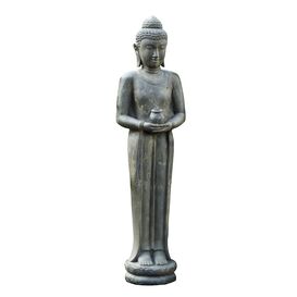 Anmutig stehende Buddha Skulptur mit Gef in den Hnden...