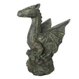 Sitzende Steinguss Drachen Figur fr den Garten - Wahyu