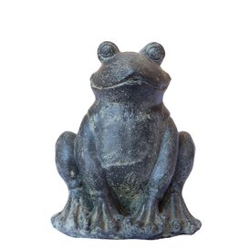 Frosch Gartendeko Figur aus Steinguss als Wasserspeier -...