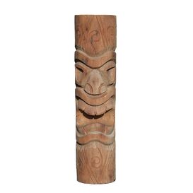 Handgeschnitzte Tiki Holzfigur mit Gesicht im Sdsee Stil...