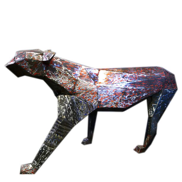 Gehende Panther Dekofigur aus recycelten lfssern - Kimon