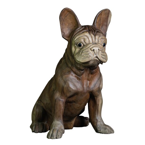 Franzsische Bulldogge in Handarbeit gefertigt - Unikat Holzskulptur - Lono