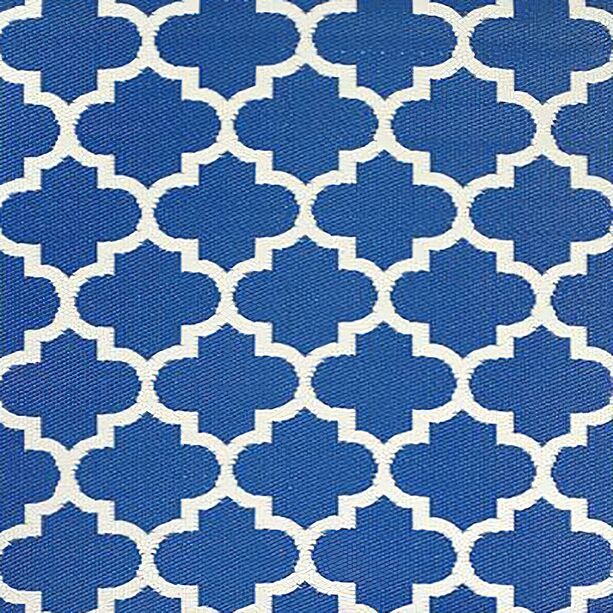 Blau-weier Outdoor Teppich aus recycelten Kunststoff - Lania