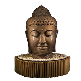 Buddha Kopf Wasserspiel Komplett Set mit Pumpe und Becken...