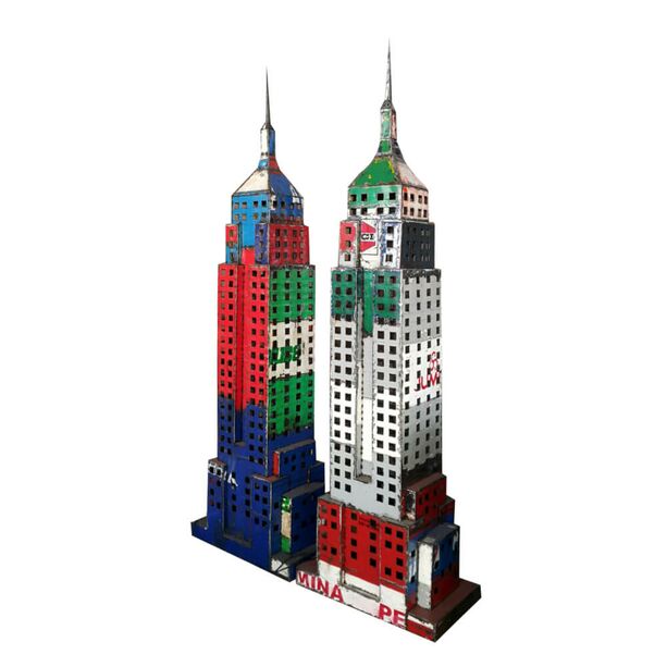 Pop Art Dekofigur Empire State Building aus recycelten lfssern - Empire