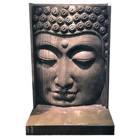 Steinguss Relief mit Buddha Gesicht als Wasserspiel fr...