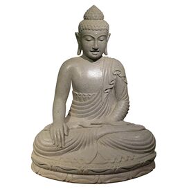 Sitzende Buddha Figur aus Flussstein in Handarbeit...