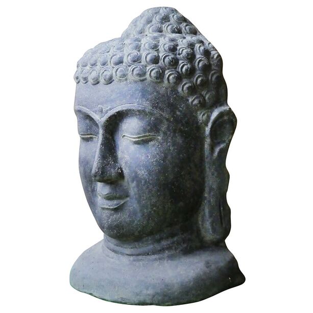 Steinguss Buddha Kopf mit geschlossenen Augen fr drauen - Domingus