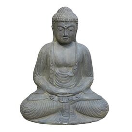 Meditierender Buddha aus Steinguss für den Garten -...