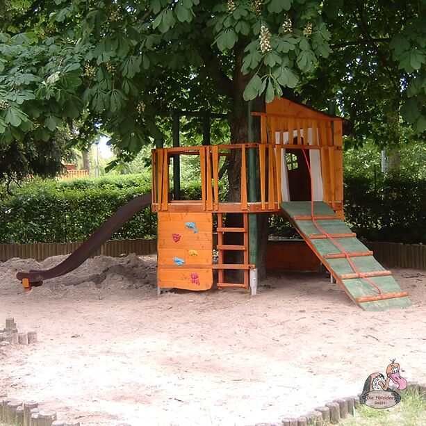 Kinder Baumhaus zum Klettern für den Outdoor Spielplatz oder Zuhause - Baumhaus Professor Tibatong