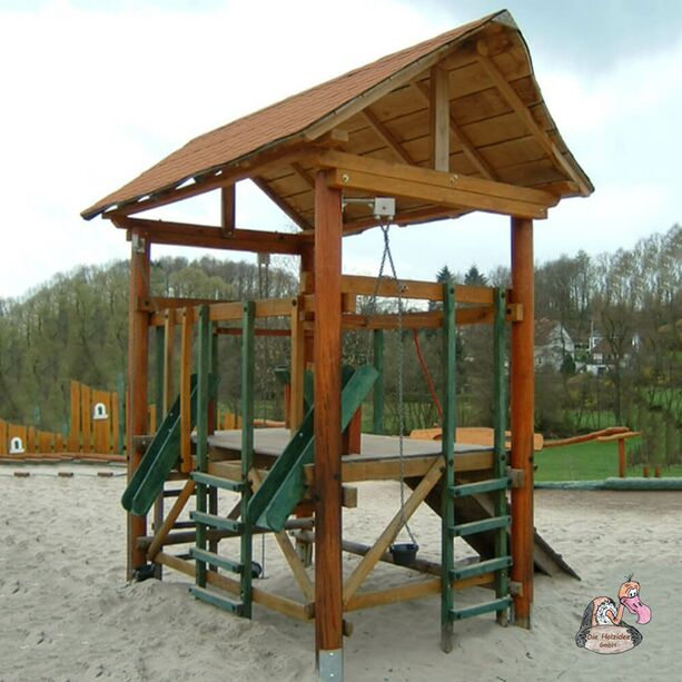 Kinder Stelzenhaus für den Sandspielplatz zum Klettern und Spielen - Sandbaustelle