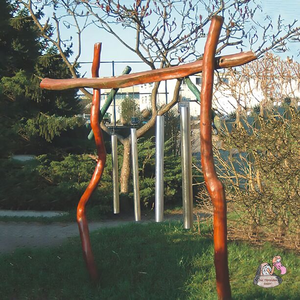 Wetterfestes Holzgestell fr Klangrhren im Garten - Gestell fr Klangrhren