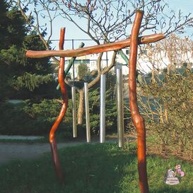 Wetterfestes Holzgestell fr Klangrhren im Garten -...