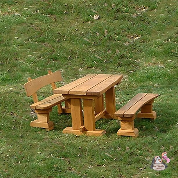 Sitzgruppe aus Holz fr Kinder - Gartentisch und Bnke - Sitzgarnitur Little Lancelot / Douglasie
