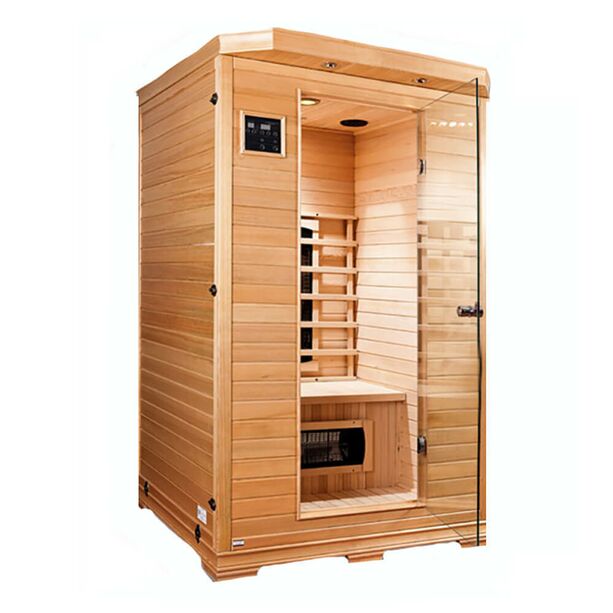 Indoor Infrarotkabine für 2 Personen - max. 60°C - Fichtenholz - Pacaya