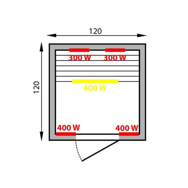 Indoor Infrarotkabine für 2 Personen - max. 60°C - Fichtenholz - Pacaya