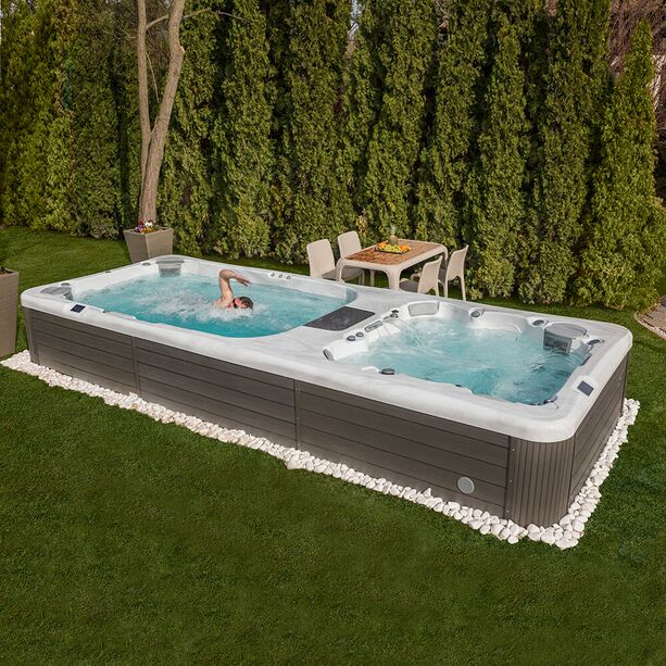 Groer Schwimm-Spa mit Whirlpool - aus Acrylglas - eckig - Grand Diamond