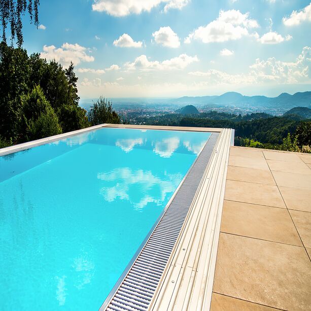 Swimming Pool aus Polypropylen - berlaufbecken - rechteckig - mit Treppe - Cabrera / 150x600x300cm (HxBxT) / Blau