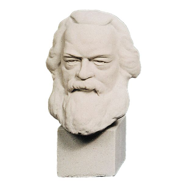 Bste des Philosophen Karl Marx mit Sockel - Steinguss - Pria