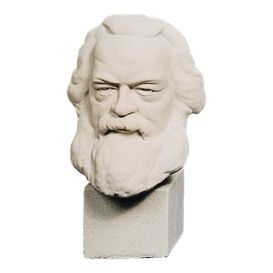 Bste des Philosophen Karl Marx mit Sockel - Steinguss -...