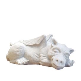 Schlafende Drachenfigur aus Steinguss zur...