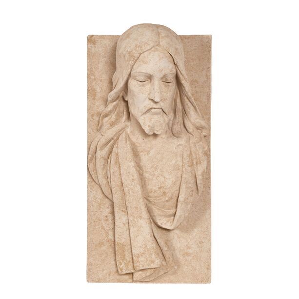 Plastisches Relief Jesu Christi als Portrait aus Steinguss - Jesus Ulga