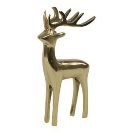 Kleine Hirsch Figur aus Aluminium - goldfarben - Dunder