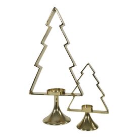 Kerzenstnder als Tannenbaum - Aluminium goldfarben - Talin