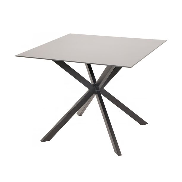 Quadratischer Esstisch aus Aluminium 90x90cm in schwarz - Silesto