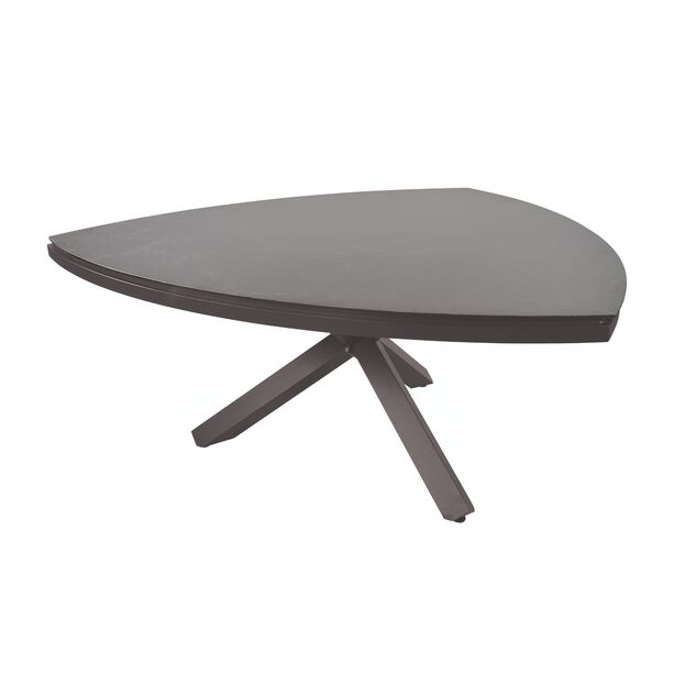 Dreieckiger Gartentisch aus Aluminium und Glaskeramik - Tisch Rimo