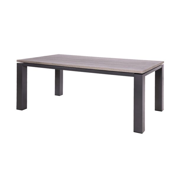 Anthrazit Esstisch mit Tischplatte in Holzoptik - 180cm - Arolano