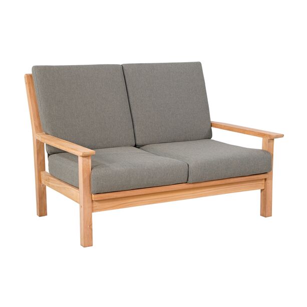 Bequemes 2-Sitzer Loungesofa aus Teakholz mit Kissen - Kreon