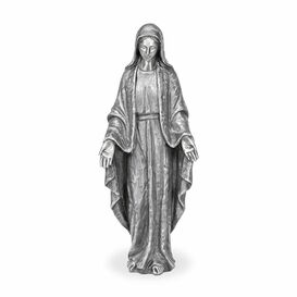 Marienfigur mit ausgebreiteten Hnden aus Bronze oder...