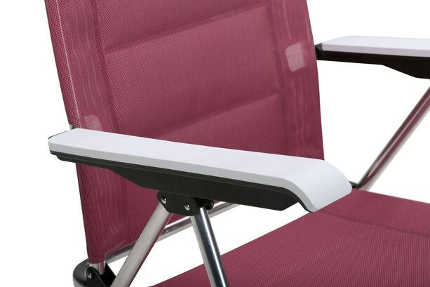 Roter Klappstuhl aus Aluminium und Ergotex mit verstellbarer Rckenlehne - Elena