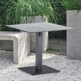 Anthrazit Alu Klapptisch mit HPL-Platte in Cement-Optik -...