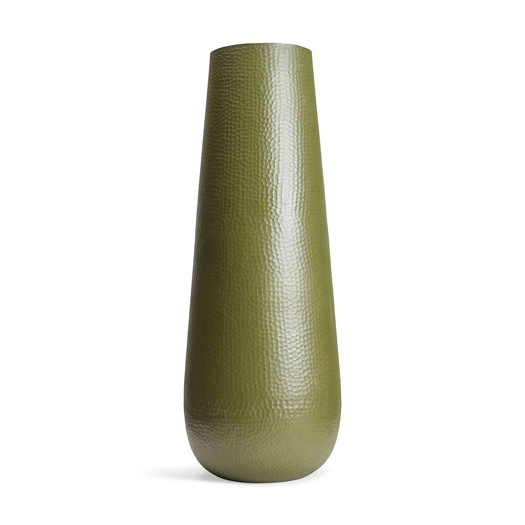 Vase aus Aluminium eckig grün 16cm 
