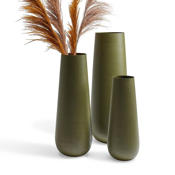 Runde Vasen fr drauen aus Aluminium in Grn im 3er Set - Louis Set Grn