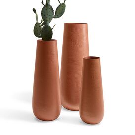 Aluminium Outdoor Vasen in Terrakotta im 3er-Set - Louis...