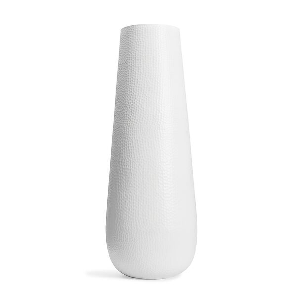 Weie Outdoor Vase aus Aluminium - modern & rund - Louis Wei