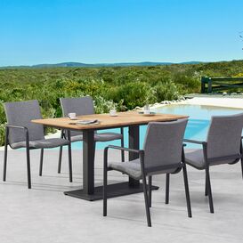 Schne 4er Sitzgruppe mit Outdoorstoff-Sthlen und...