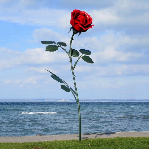 XXL Gartenrose aus Stahl mit Details aus Handarbeit - Rosera