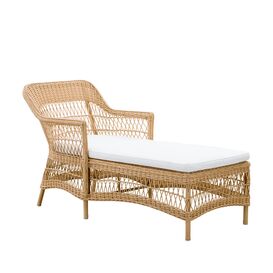 Hellbraune Chaiselongue fr den Garten in Rattanoptik -...