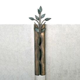 Hohe Wandskulptur Lebensbaum aus Bronze mit grnen...