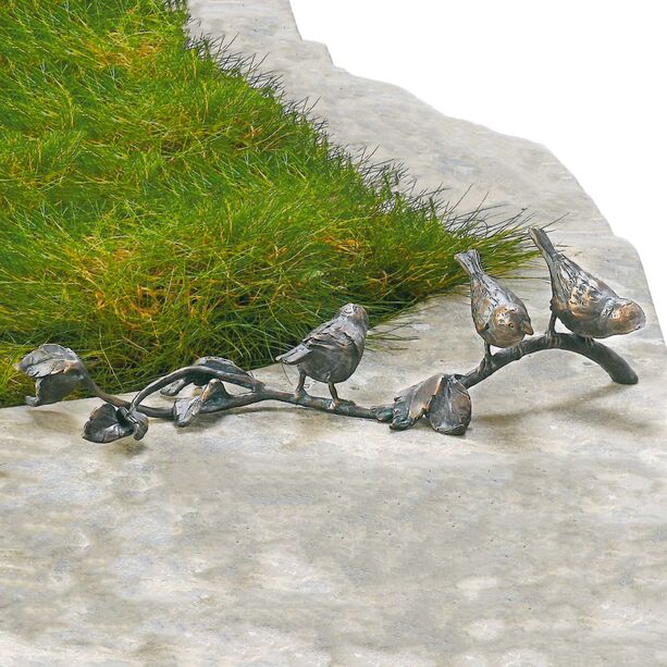 Schöne Garten Vogelskulptur aus Bronzeguss mit Patina - Fibo