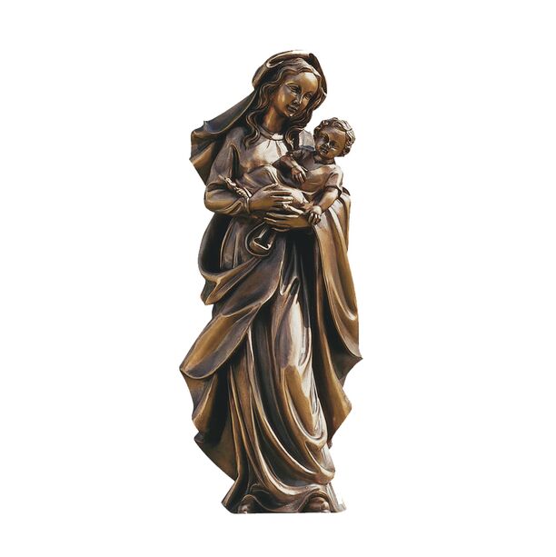 Stehende Maria mit Jesuskind auf dem Arm - Bronzeguss - Madonna Lia
