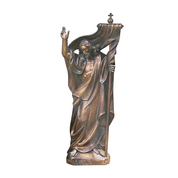 Stehende Jesus Christus Gartenskulptur aus Bronzeguss - Christus Auferstehung