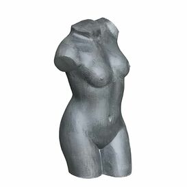 Weiblicher Torso aus Polystone in Zement Optik antik -...