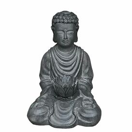 Kleine Buddhafigur für den Garten mit Teelichthalter -...